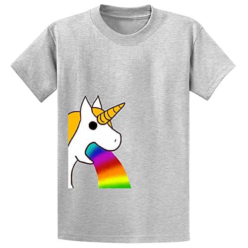 Mcol Unicorns Puke Rainbows Child Crew Neck Print Tee