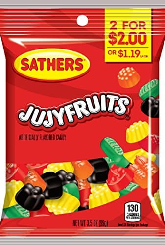 Sathers  Jujyfruit Candy, Raspberry/Licorice/Lime/Orange/Lemon, 3.5 Ounce (Pack of 12)