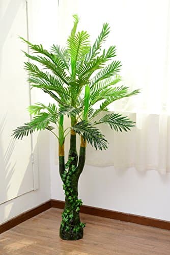 Artificial Plant Decor - Artificial palm Tree Decor - Realistic Faux Plant palm Tree with Large Silk Leaves - Fake Plants Decor for House and Office - 5.20 Feet With No Pot(761#)