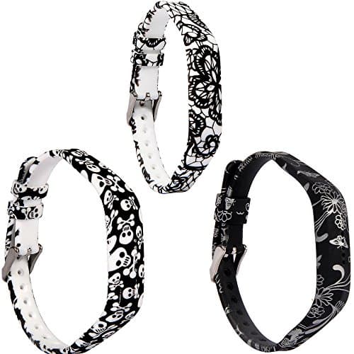 Fitbit Flex 2 Bands,WISHTETA Silicon Replacement Band for 2016 Fitbit Flex 2 Sports Classic Fitness Replacement Accessories Wrist Band (3PCS-FLOWERS-02)