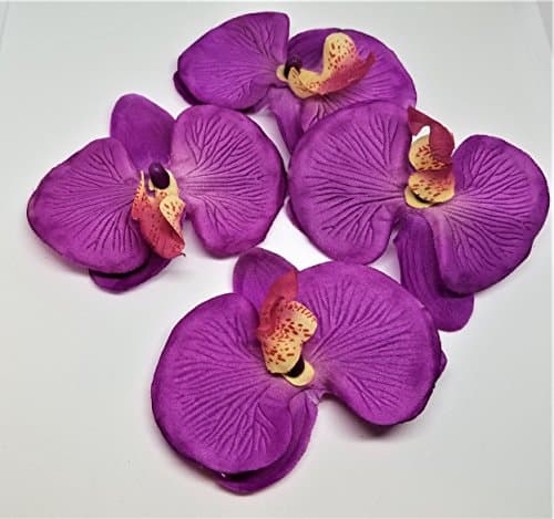 Artificial Orchids Flowers (Purple - 20 pcs, 3" x 3.5")