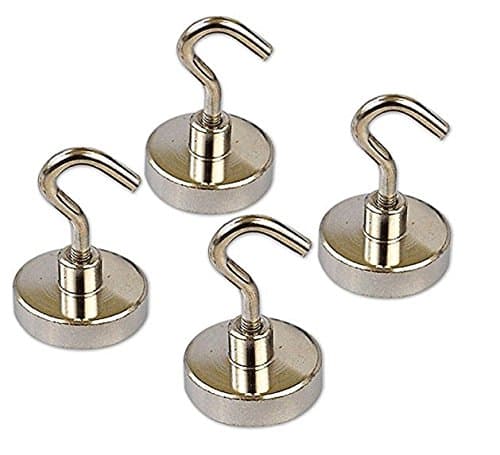 Neodymium Magnetic Hooks | Strong Heavy Duty Magnet Set | Great For Refrigerator Locker Cruise Classroom Garage | By Island Magnets