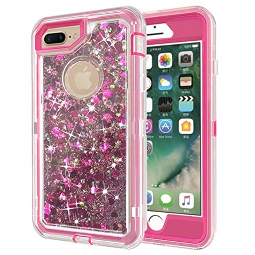 iPhone 8 Case,iPhone 7 Case, iphone 6 Case ,Shiny Beautiful Womens/Girls protective Defender Case with Sparkle Floating Quicksand-A Best Reliable Friend for your Apple iphone