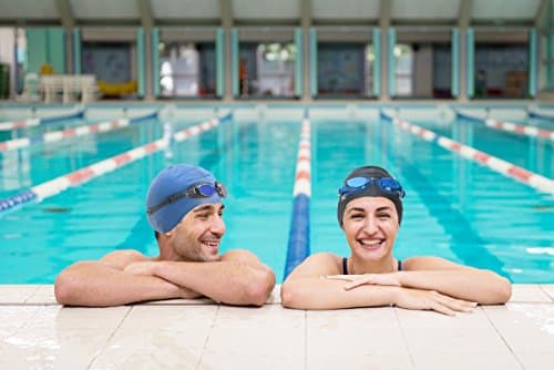 Swimming Cap, Goggles, Ear Plug &amp; Nose Clip-Blue (Exclusive Swimming Set) By Kezzled