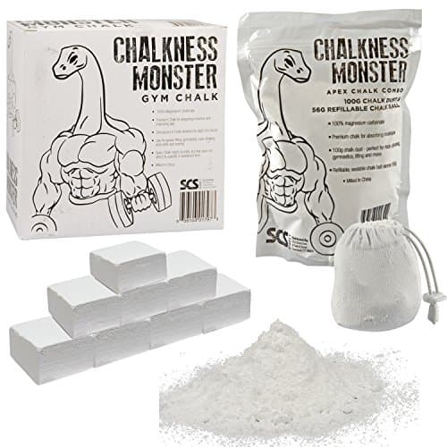 Gym Chalk Mega Pack - Chalk Blocks (1 LB) AND Chalk Sock (56 g) And Chalk Powder (100 G) - For Rock Climbing, Weight Lifting And Gymnastics