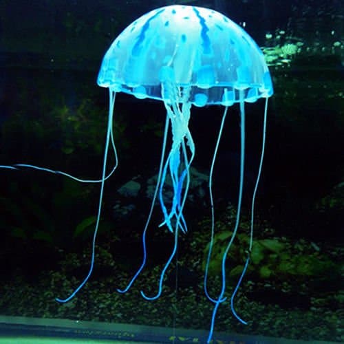 Jellyfish M Blue Aquarium Fish Tank Landscape Decoration Glow Simulation Animal Plants Ornament no.43