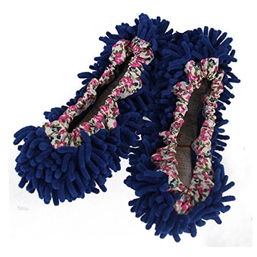 SOUBAN Slippers Quick Home Pair Floor Polishing Dusting Practical Cleaning Shoes (Purple)