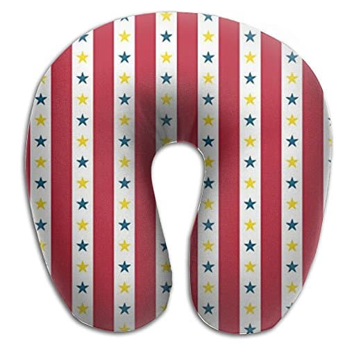New Circus Stripes Stars U Neck Pillow Compact Memory Foam Travel Pillow-Comfortable For Sleeping On Airplane