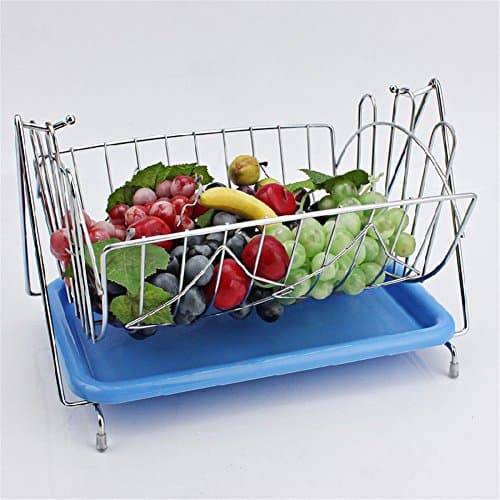 zlloo Fruit Plate Creative Fruit Basket Living Room Decoration Fruit Plate Drain Basket Fruit Storage Basket Swing Stainless Steel Color Candy Plate