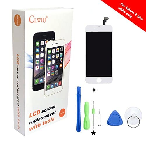For iPhone 6 plus LCD Replacement screen with Touch Screen Digitizer Fram Assembly Full Set + free Tools + Manual(5.5 inch white)