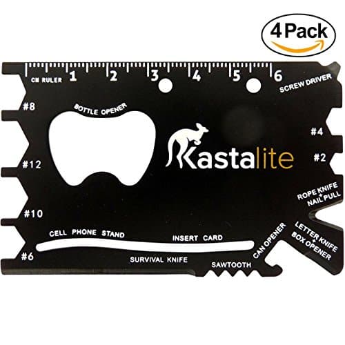 Multitool Card Pocket Tool Credit Card Tactical Knife Novelty Gift Set, 18-in-1 Multi-Tool Wallet Set, Camping Outdoor Survival Multi Tool Gear Screwdriver Beer Bottle Can Opener Toolcard By Kastalite