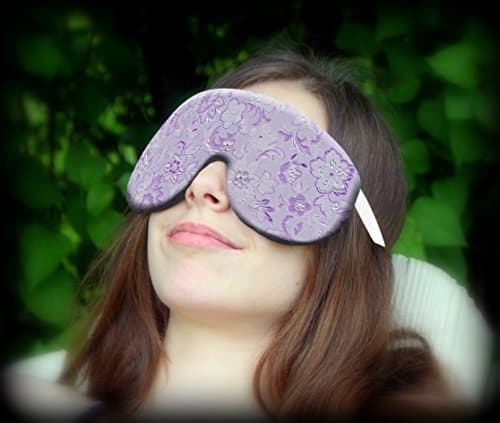 Handmade Sleep Eye Mask Pillow - Flax Seed Fill - Lavender Scented - Lovely Lilac - TEMLF-LL