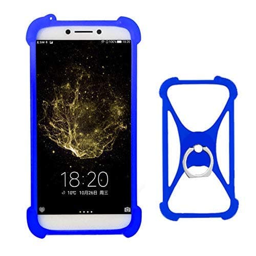 Lankashi Blue Stand Ring Holder Soft Silicone Mobile Phone Protective Case Cover For TP-LINK Neffos Y5L C5L Y50 Y5 C5 Max C5A C5S X1 N1 C7 X9 / Ulefone S1 S9 Pro Paris X T1 Gemini U008 Pro Metal Future Vienna / Uhappy UP520 UP550 UP580 UP350 UP720 / Umi Zero Z Pro C Note Umidigi S One C2 Diamond X Plus E London Max Super eMAX HAMMER S / Uhans A101 A6 S3 H5000 Note 4 / Vernee M6 M5 Mars Pro Active Thor E Apollo Lite / Mywigo Uno City 3 Magnum 2 Pro Halley 2 Universal