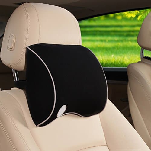 KEEPING Black Car Seat Headrest Pad Ergonomic Memory Foam Pillow Travel Head Neck Rest Support Cushion