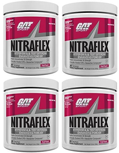 GAT Nitraflex Pre Workout 300gram,30Sx4 Packs (Fruit Punch)