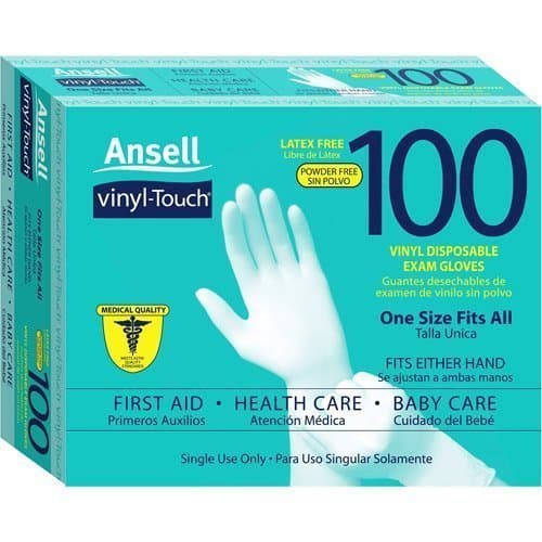 Ansell Vinyl Touch Disposable Gloves 100 Count