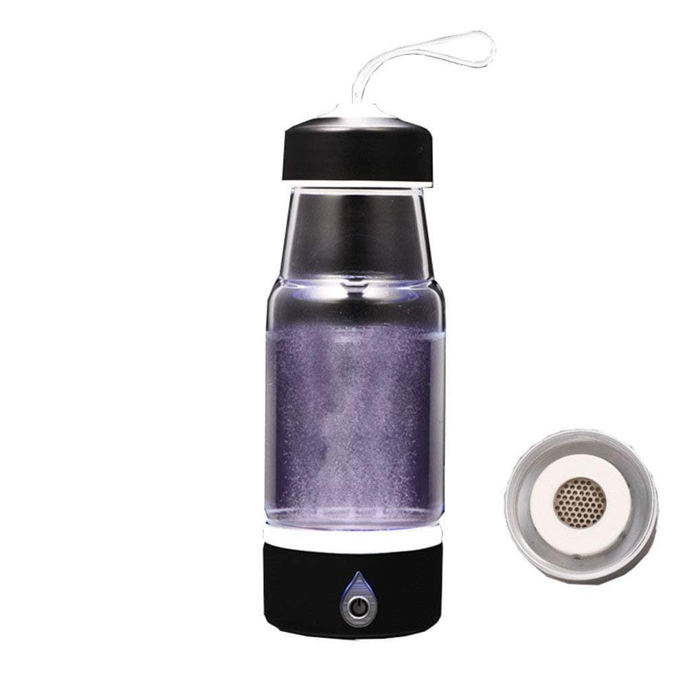 420ML Electrolysis Hydrogen Water Generator Purifier Ionizer Maker Machine Filter Jugs Alkaline Bottle Healthy Mug Fitness Anti-Aging Kettle Antioxidant Glass Cup See.U Membrane