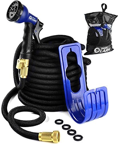 2017 Expandable Garden Hose 100 Feet with 8 Spray Pattern Nozzle Strongest on the Market with Triple Layer Latex Core & Latest Improved Extra Strength Fabric Protection Pocket Bag Included (Improved)