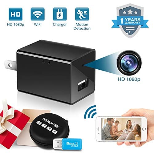 Hidden Camera 1080P HD Motion Detection WiFi Wireless Mini Cam for Home Office Hotel Security as Nanny Cam Video Recorder for iPhone/Android Phone/iPad/PC