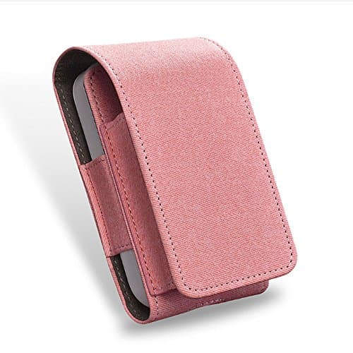 ACLBB Electronic Cigarette Case Storage Bag PU Flip Cover Iqos Leather Case,Pink