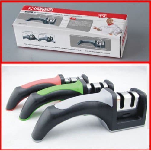 New Household Handle Knife Sharpener 2 Stages Hard Carbide Ceramic Sharpening Stone