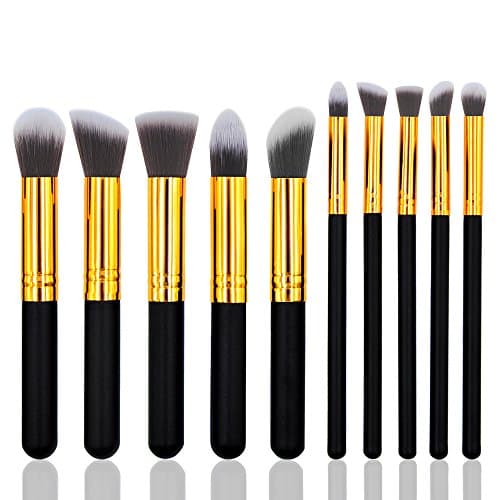 Makeup Brush Set, Makeup Brushes Premium Synthetic Kabuki Cosmetics Foundation Blending Blush Eyeliner Face Powder Brush Makeup Brush Kit 10pcs
