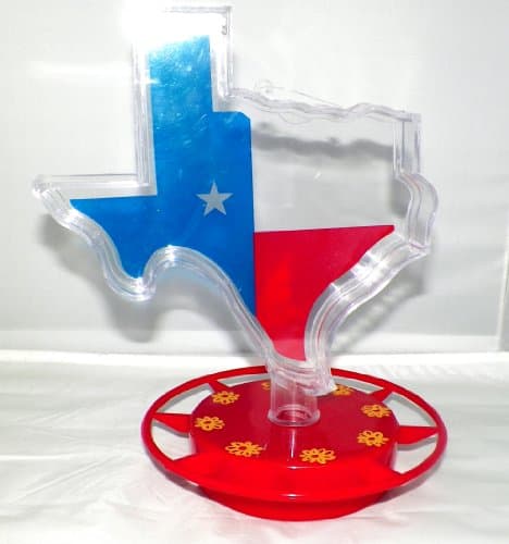 Hummingbird Feeder Set 22 oz Texas Shaped Plastic Container With 8-Station Base