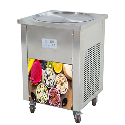 Fry Roll Ice Cream Machine (single round pan)，Meelio fried rolling ice cream machine