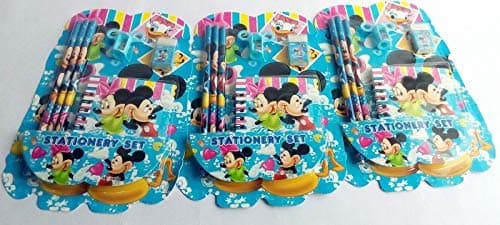 Gifting Square Mickey Minnie Mouse Stationery Gift Pack for Kids Set for Birthday Return Gifts Theme Party (Pack of 12 Pcs)