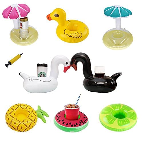 Keledz Inflatable Drink Holder 9 Pack Floats Cup Coasters for Summer Pool Party Water Fun and Kids Bath Toys