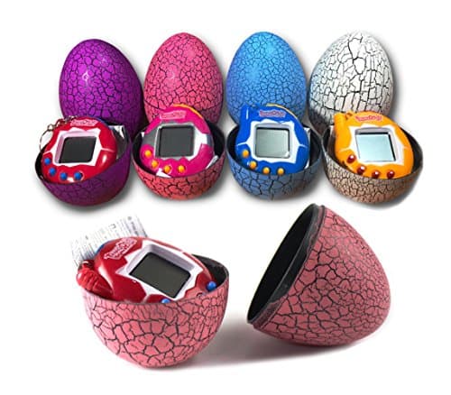 Kids Dinosaur Egg Virtual Pets on a Keychain Digital Pet Electronic Game Chirstmas Gift (White)