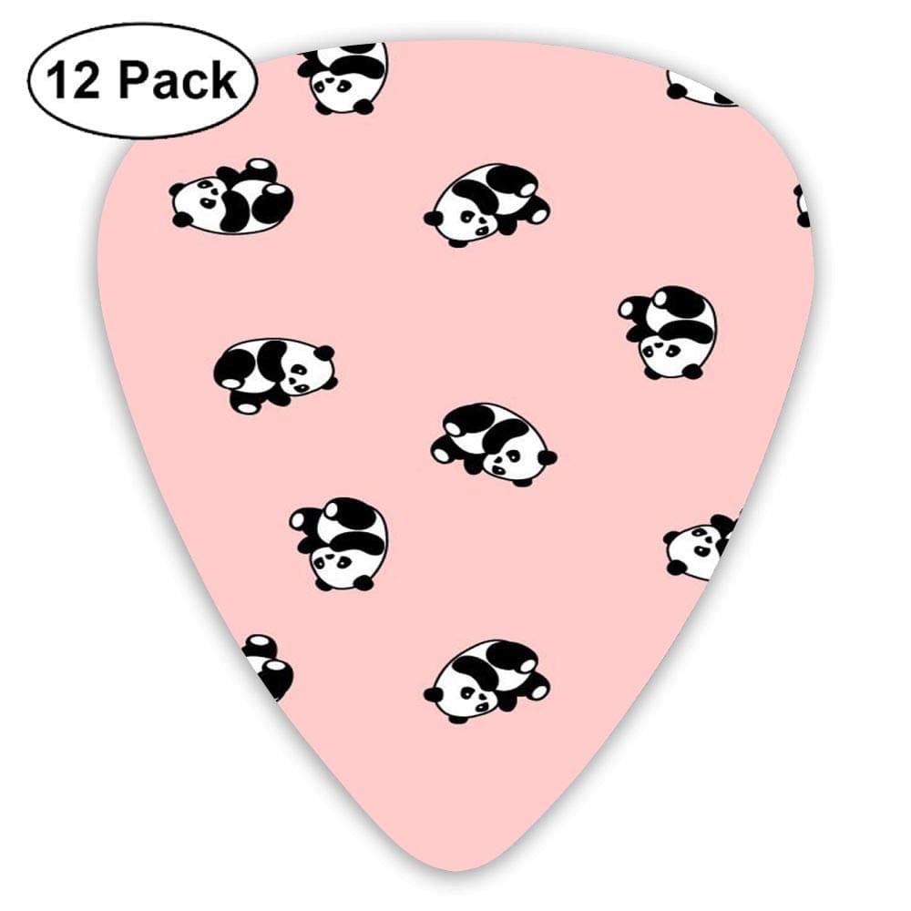 JINYOUR Panda in Pink Pattern Unique Guitar Picks 12 Pack Plectrums for Musical Gift