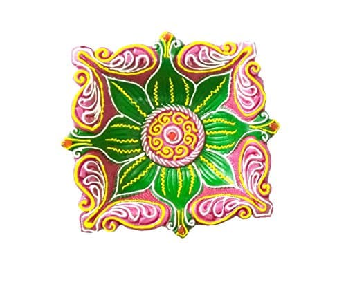 Craft Art India Handmade Square Shape Earthen Clay/Terracotta Decorative Dipawali/Diwali Diya/Tealight/Oil Lamps for Pooja/Puja
