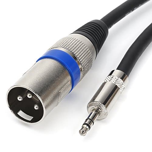 MOBOREST 1/8"(3.5 mm) TRS Stereo to XLR 3-Pin Male Microphone Cable,Are great for Walkman, Camcorder, etc., to a single XLR line input on a mixing console,(1.5m/5FT)