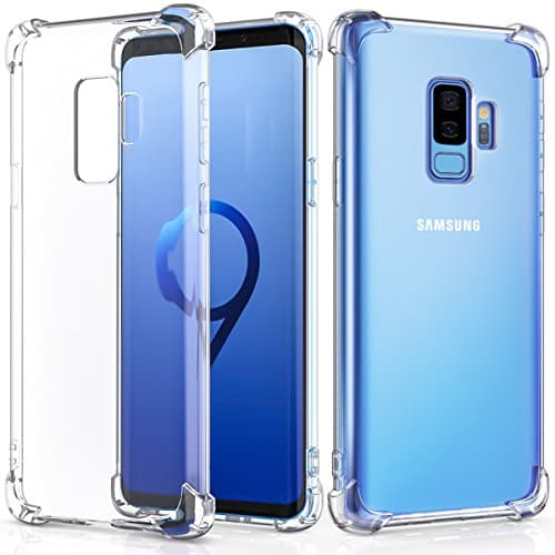 Galaxy S9 Plus Case, HOVED Crystal Clear Cover Reinforced Corners TPU Bumper Cushion Flexible Soft Gel TPU [Shock Absorption] [Thin Slim Fit] Case for Samsung Galaxy S9 Plus -6.2 inch-2018