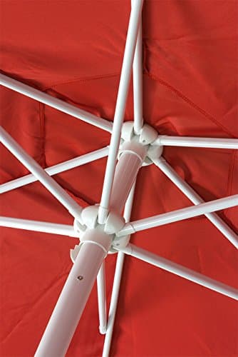 Umbrella for Valet Podium, 6'Tx87" Aluminum Frame, Red Color, Plain no wording 1.5" OD Pole
