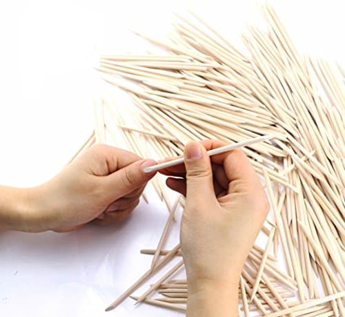 Newbested 300 Pcs 4.5 inch Double Sided Nail Art Wood Sticks, Multifunctional Cuticle Pusher Remover Manicure Pedicure Tool