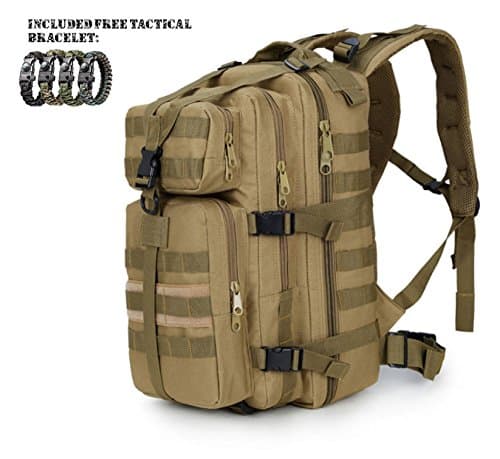 Finish Cool Military Tactical Assault 3P backpack EDC Army Molle Bug Out Bag Backpacks Small Rucksack for Outdoor Hiking Camping Trekking Hunting Camping Water Resistant 30L