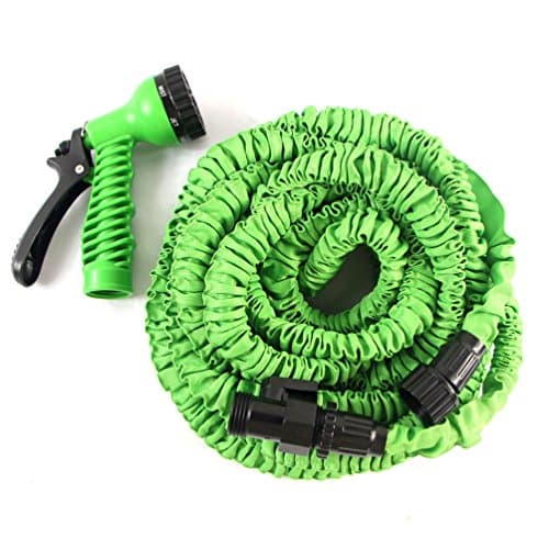 100FT Garden Expandable Hose, Magic Flexible Water Hose Pipe with 7 Functions Spray Nozzle, 3 4 Inch, Lightweight, No Kink for Gardening &amp; Car Washing (100FT, Green)