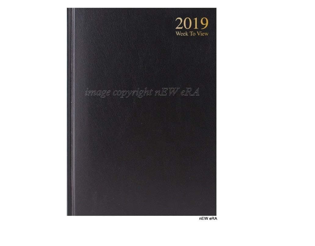 2019 A4 Week to View Diary - WTV A4 Planner Hardback Cover Casebound Black (3)