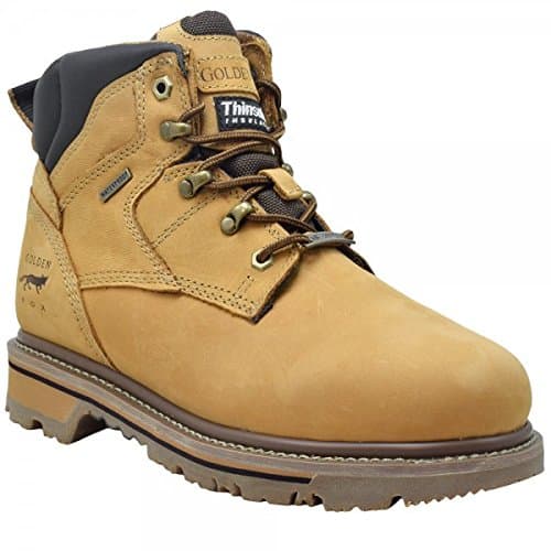 Golden Fox Waterproof Work Boots Men's 6" Boot For Contstruction With 3M Thinsulate Insulation Size 12 D(M) US Tan