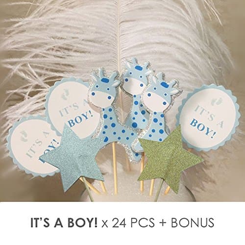 Value Pack- 24 Cupcake Toppers Picks- Various Themes (It's a Boy!)