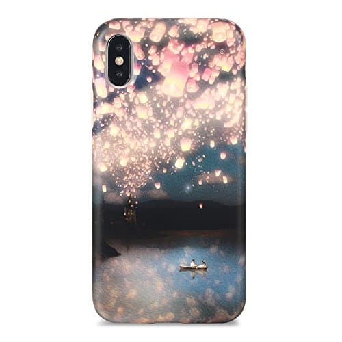 iPhone X case, Sankton Slim-Fit Anti-Scratch Shock-Proof Anti-Finger IMD Soft TPU cover with Design Pattern for iPhone X 2017 (Wish)