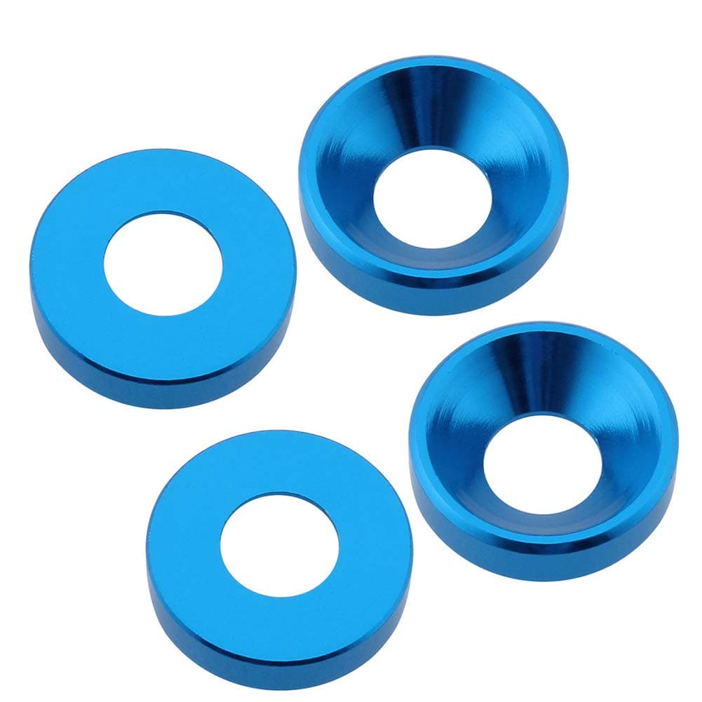 Hobbypark (40-Pack) Aluminum M3 / M4 M5 Screws Washers Countersunk Flat Head Bolts Washer Hardware Colourful-Anodized (Blue, M5)