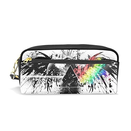 Pencil Case HMBROTHERS Stylish Print Triangle Illuminati Symbolism Eagle Pattern Large Capacity Pen Bag Makeup Pouch Durable Students Stationery Two Pockets With Double Zipper