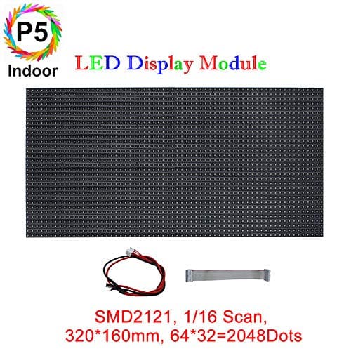 P5 Normal Indoor Series LED Module, LED Board Full RGB Digital Pixel Matrix Board with 2048 dots, 1/16 Scan, 800 Nits Brightness for Indoor Display Size: 320160mm