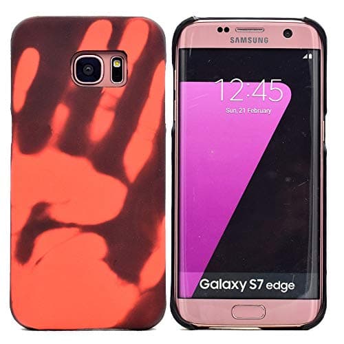 MGVV Galaxy S7 Edge Back Case Boys, Ultra Slim Thin Anti-Scratch Creative Thermal Sensor Cases Cool Cover Samsung Galaxy S7 Edge Red