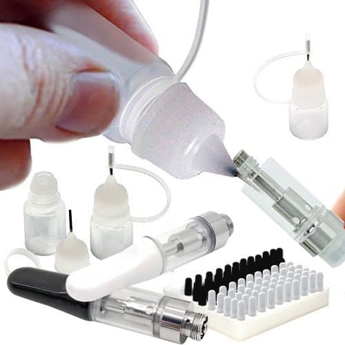 3 x 3ML Clear Steel Needle Tip Bottle with 5x, 0.5ML CCell Cartridges | Perfect for refilling cartridges, tattoo artists ink, kitchen ingredients, glue, paint or other liquids (Combo Pack) (White)