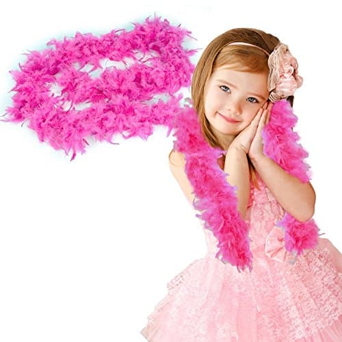 Toy Cubby Pink Style Feathered Boa - 76” Long - 7” Wide - Fancy Princess Costume Accessory