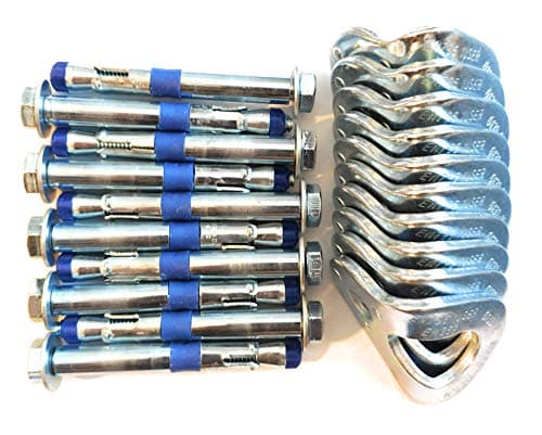 Fixe Plated Steel 3/8" Bolt Hanger & Powers 5 Piece Bolt - 3" Combo - 10 Pack